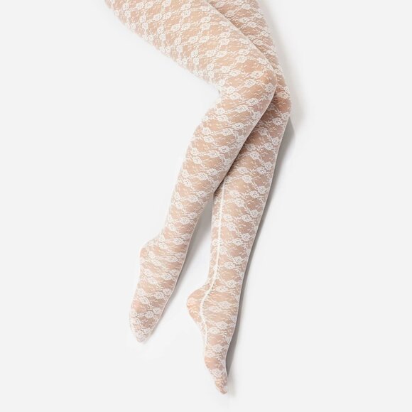 self-portrait x Christopher Kane Lace Tights in White Small New Nylons Pantyhose - Picture 10 of 12